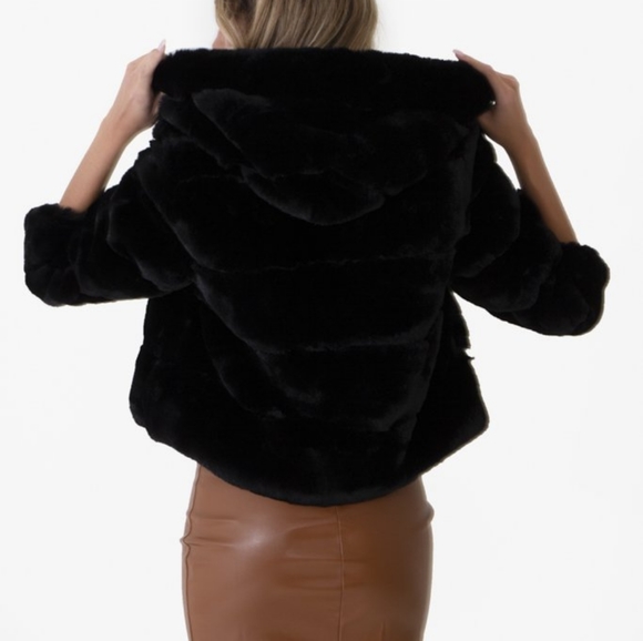 🍁hood fur jacket/coat - Picture 3 of 8